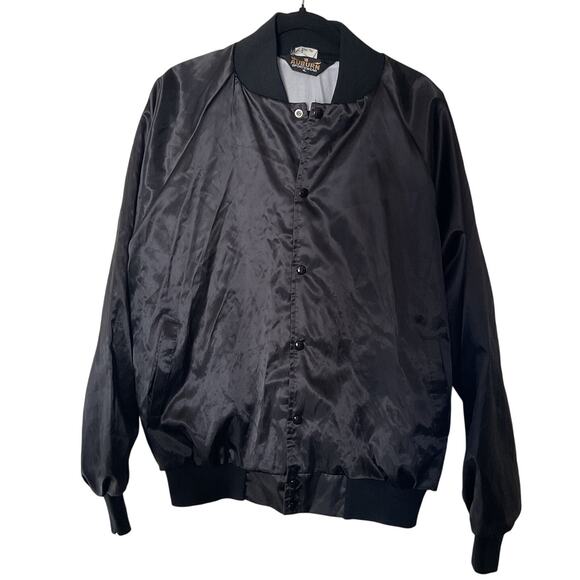 Vintage Auburn Sportswear Nylon Bomber Jacket Black XL Made in USA - Picture 1 of 5
